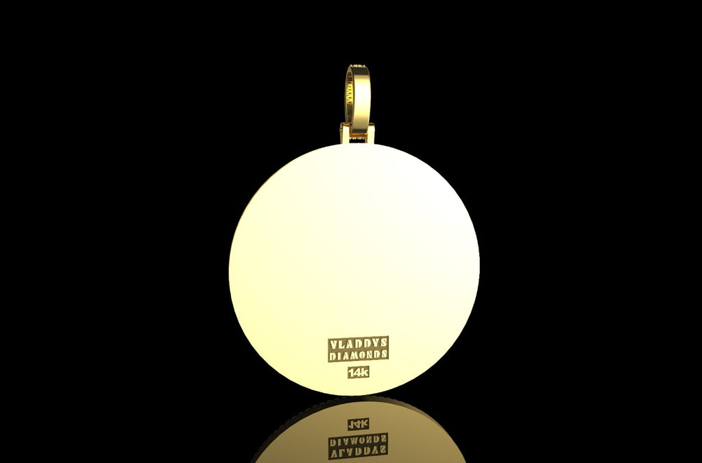 14K 2 TONE YELLOW AND WHITE GOLD LARGE 3D CUSTOM "A1" STYLE DIAMOND PENDANT