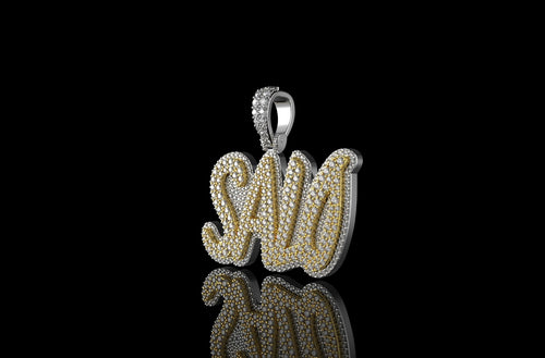 14k 2 tone yellow and white gold double layer custom "salo" style diamond engagement ring