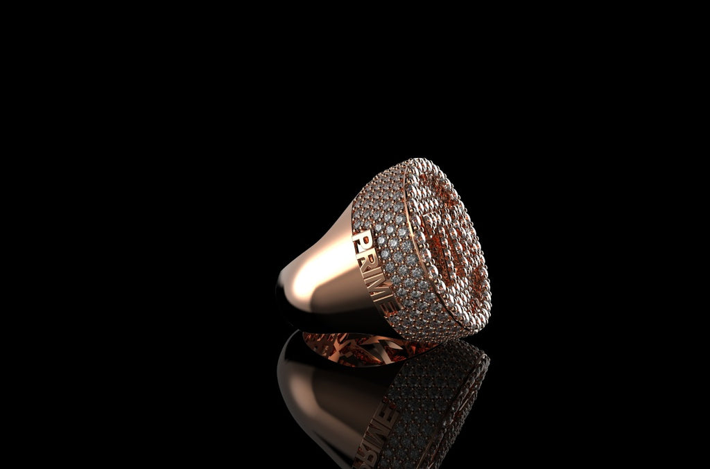 14K ROSE GOLD CUSTOM 3D DIAMOND "718" STYLE DIAMOND RING