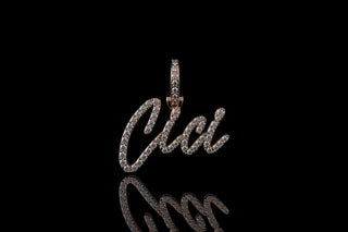 14k rose gold custom "cici" style diamond pendant