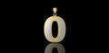 14K 2 TONE YELLOW AND WHITE GOLD CUSTOM INITIAL "O" STYLE PENDANT