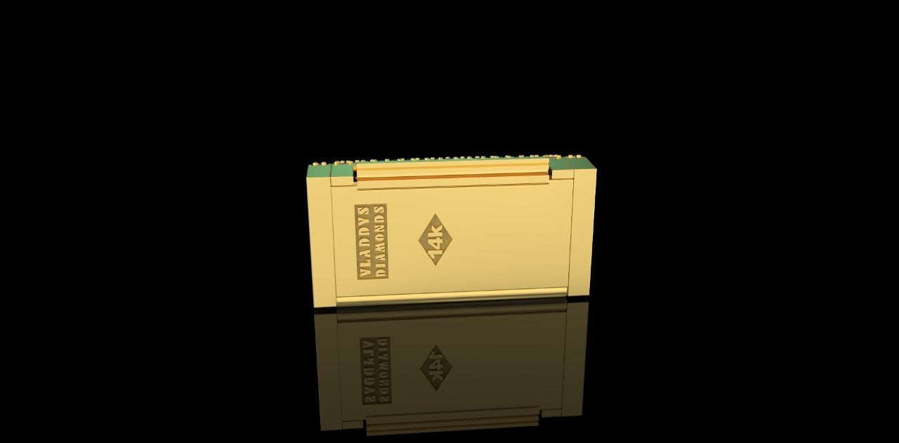 14K YELLOW GOLD CUSTOM MEDIUM DIAMOND LOCK