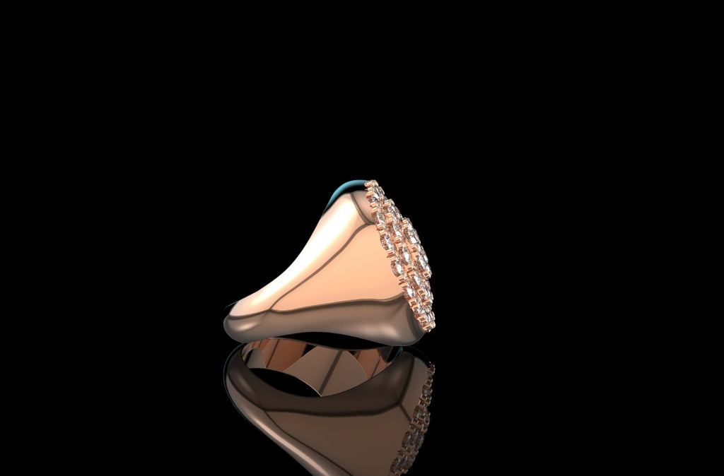 14k rose gold diamond cake ring 2.43cts