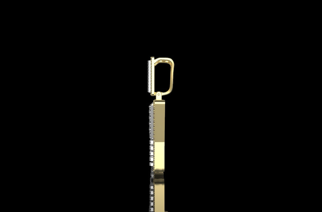 14k 2 tone yellow and white gold double layer custom "high frequency" style diamond pendant
