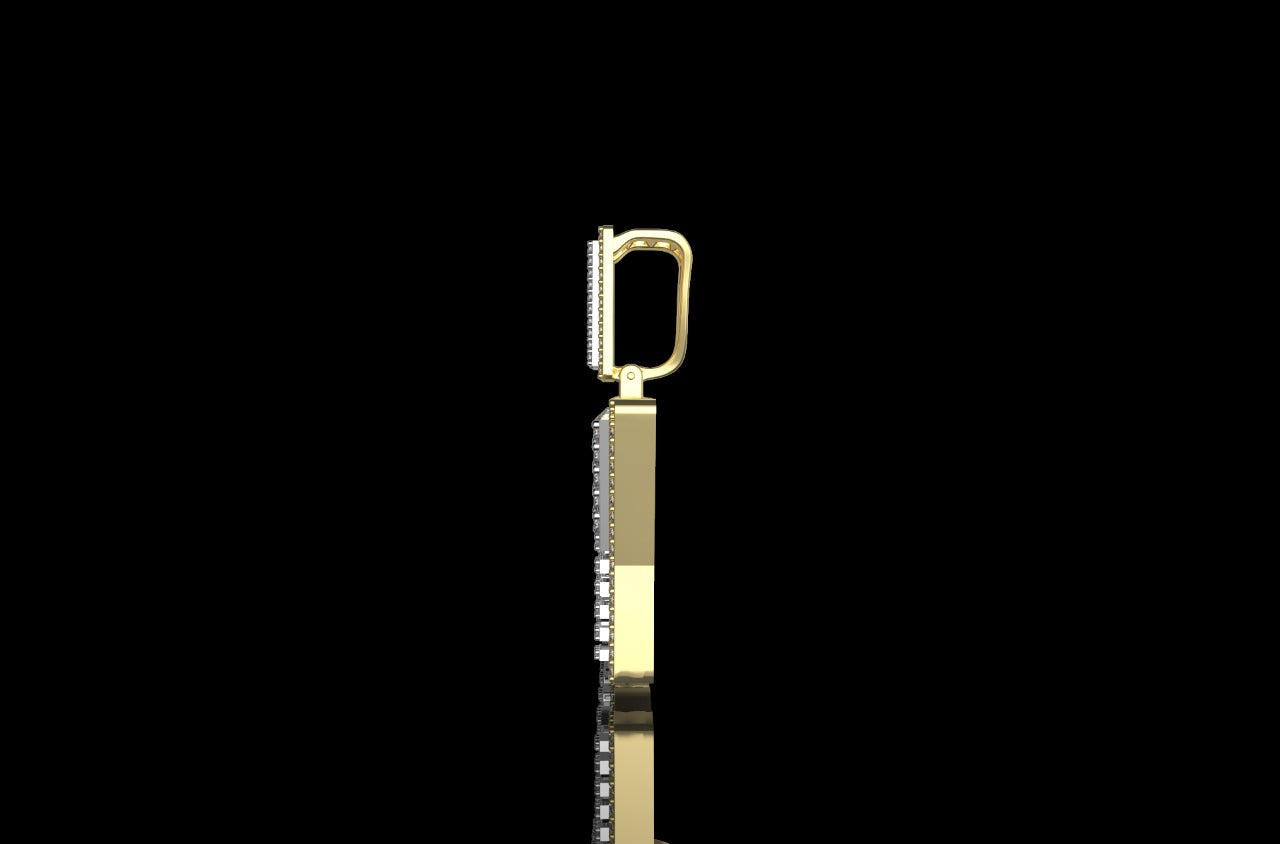 14k 2 tone yellow and white gold double layer custom "high frequency" style diamond pendant