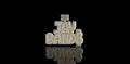 14K 2 TONE YELLOW AND WHITE GOLD "AMG JAY BANDS" STYLE CUSTOM DIAMOND PENDANT