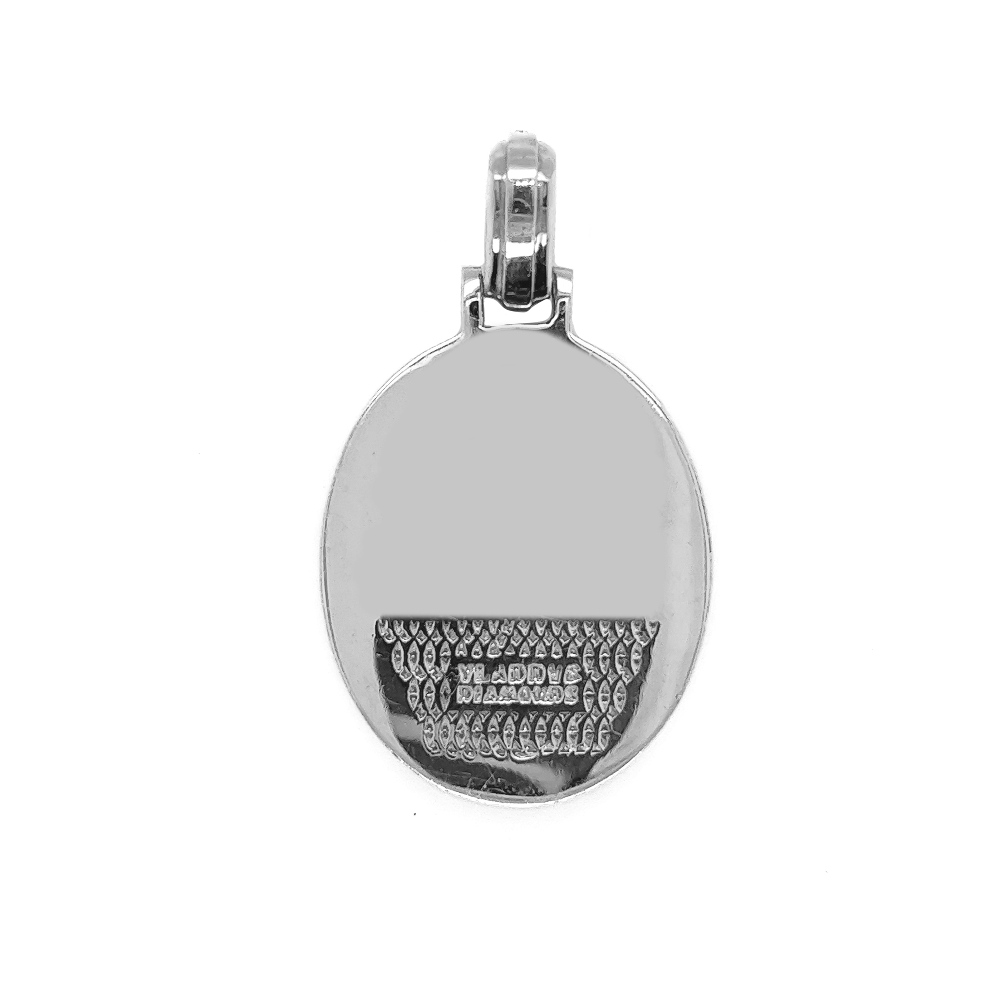 Angel vs Demon Diamond Oval White Gold Pendant 2.99 CT