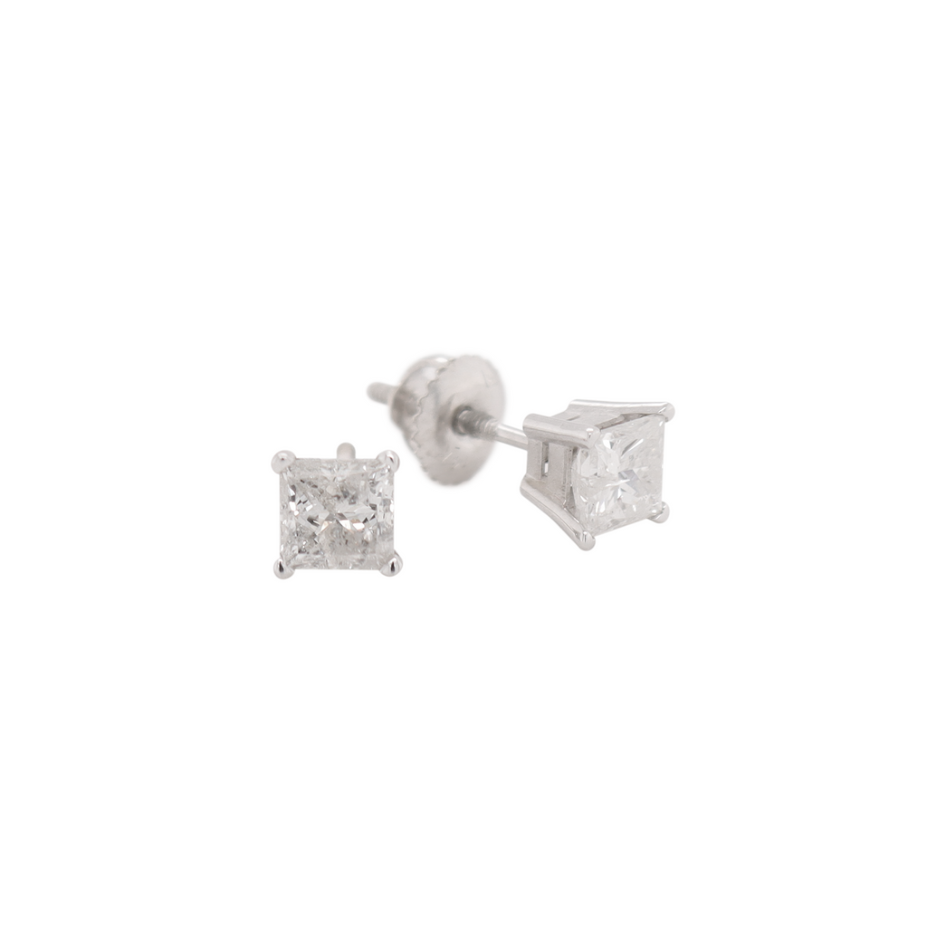 Princess Cut Diamond Studs 1.28 CT
