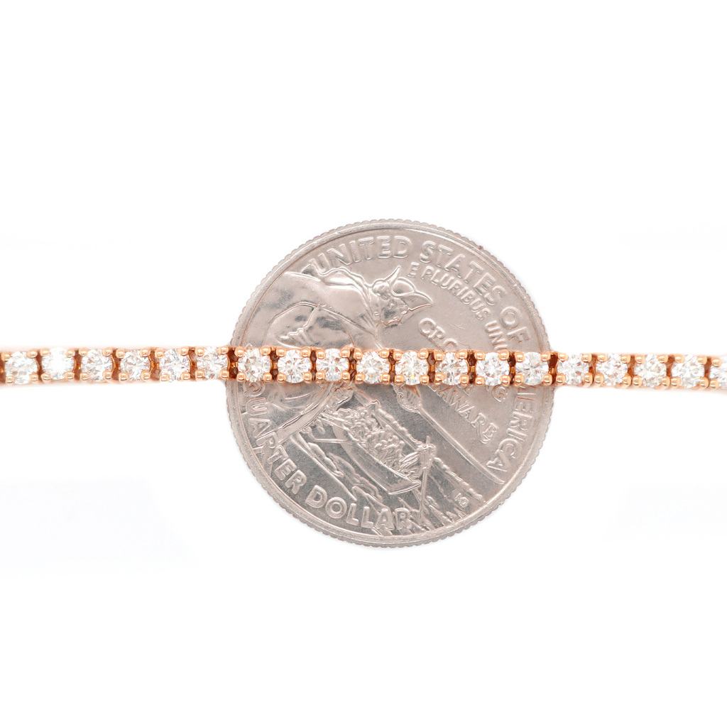 Diamond Tennis Rose Gold Chain 7.19 CT