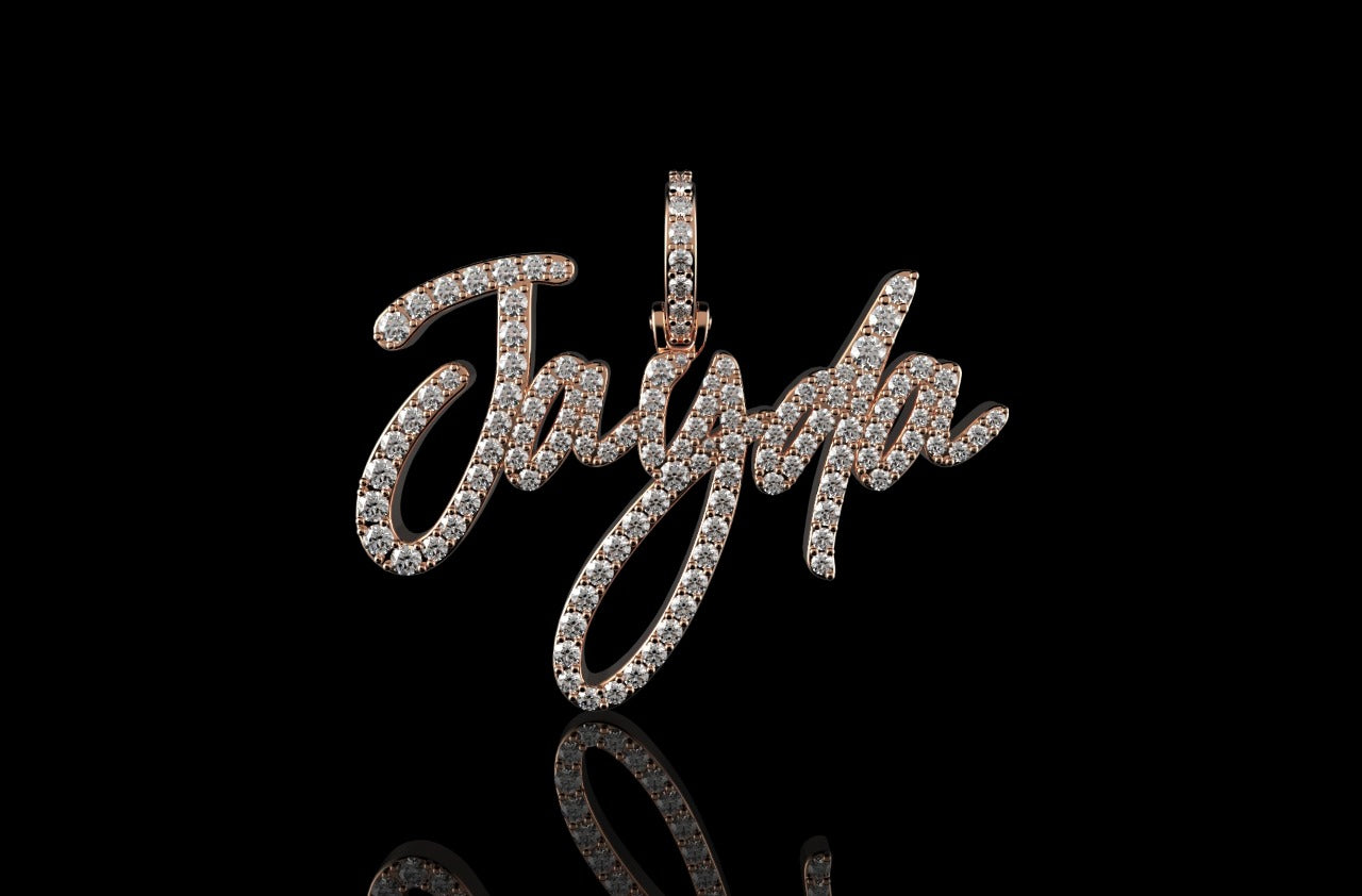 14k rose gold custom "jayda" style diamond pendant