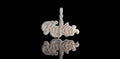 14K 2 TONE ROSE AND WHITE GOLD CUSTOM "KAKES" STYLE DIAMOND PENDANT