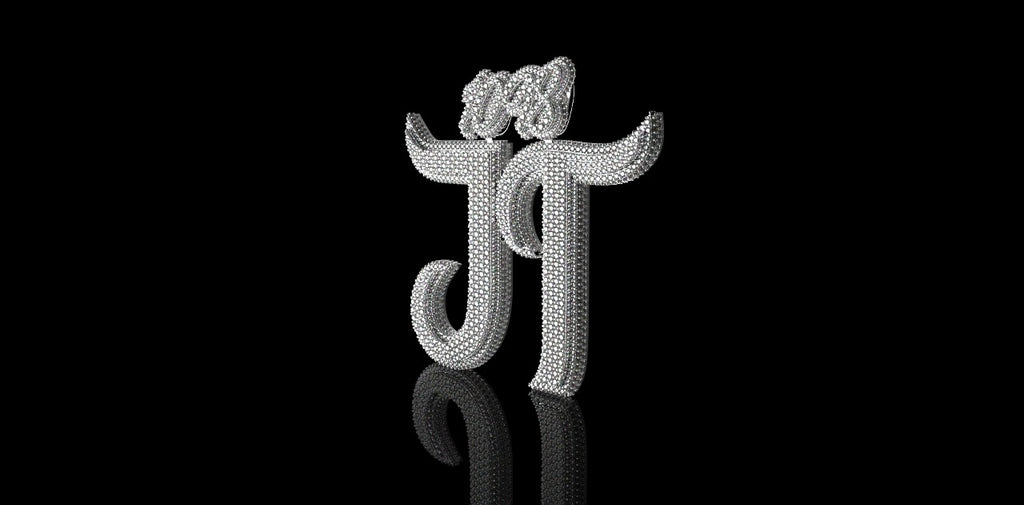 14K WHITE GOLD CUSTOM "1098 JT" STYLE DIAMOND PENDANT