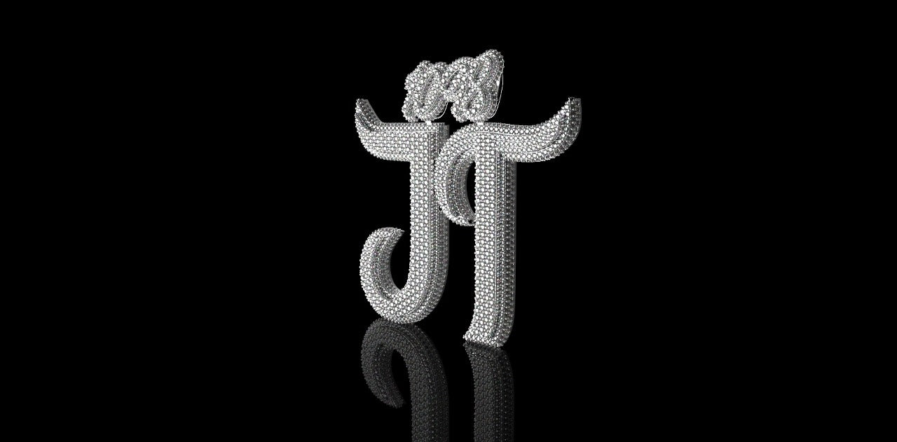 14K WHITE GOLD CUSTOM "1098 JT" STYLE DIAMOND PENDANT