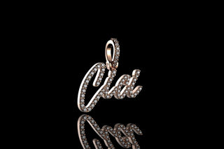 14k rose gold custom "cici" style diamond pendant