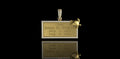 14K YELLOW GOLD CUSTOM RECTANGLE STYLE MEMORIAL DIAMOND PENDANT