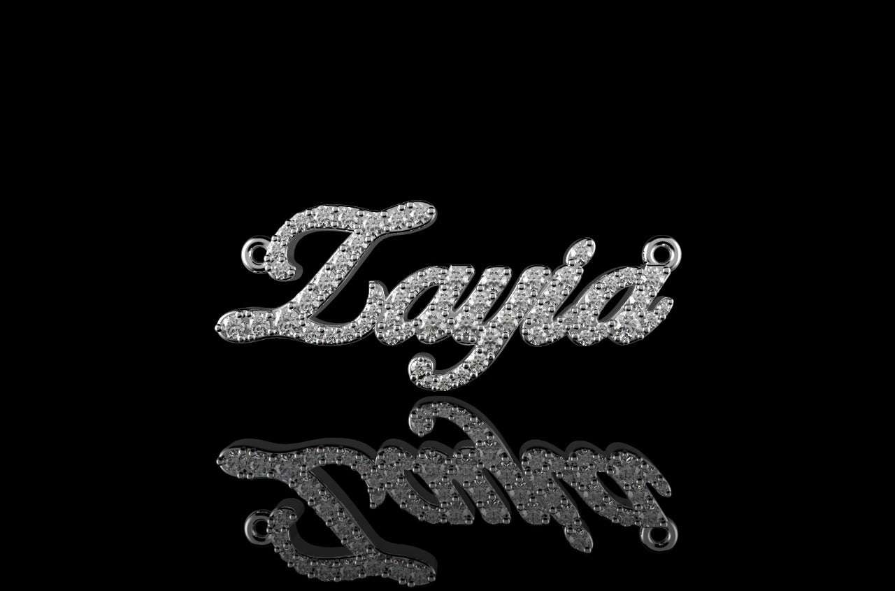 14k white gold custom "zayia" style diamond pendant