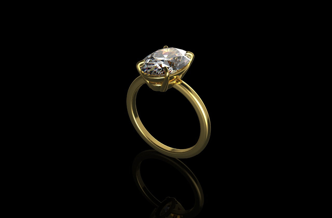 18k yellow gold custom 2.00ct oval diamond engagement ring