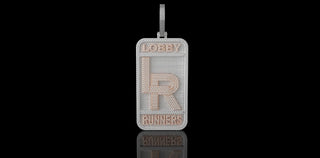 14K 2 TONE ROSE AND WHITE GOLD CUSTOM LARGE "LOBBY RUNNERS" STYLE DIAMOND PEDNANT