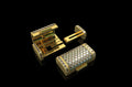 14k yellow gold custom baguette diamond lock