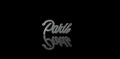 14k white gold Script "Paris" style custom diamond pendant