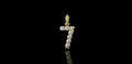 14K YELLOW GOLD CUSTOM SMALL "7" DIAMOND PENDANT