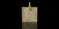 14K YELLOW GOLD CUSTOM LARGE SQUARE "DJ STACKS" STYLE DIAMOND PENDANT