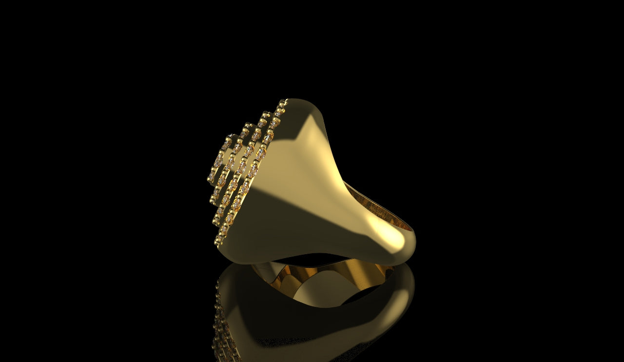 14k yellow gold diamond cake ring 2.43cts