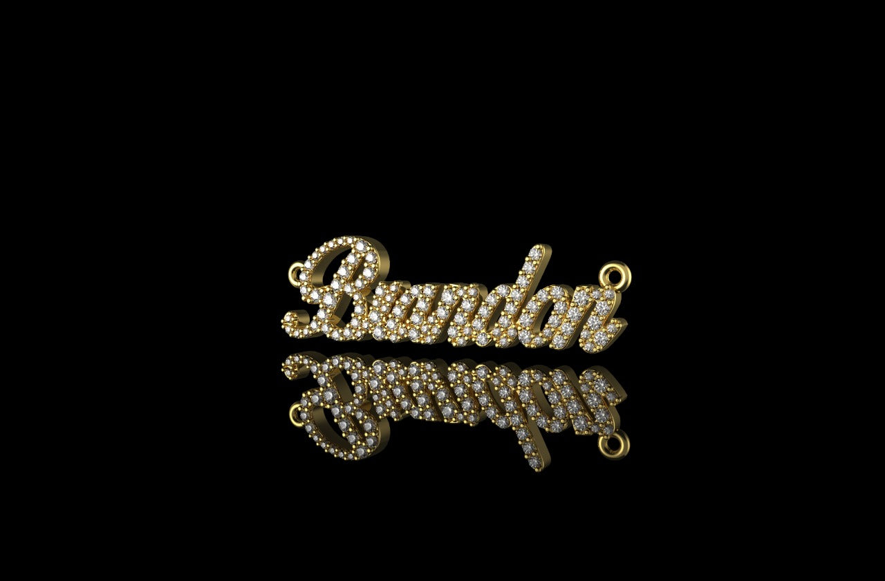 14k yellow gold custom "brandon" style diamond pendant