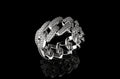 14k white gold diamond cuban link eternity ring 1.60cts