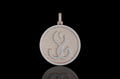 14k 2 tone rose and white gold 3d double layer large round custom diamond pendant