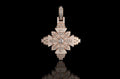 14K ROSE GOLD 3D CUSTOM GEOMETRIC DIAMOND CROSS