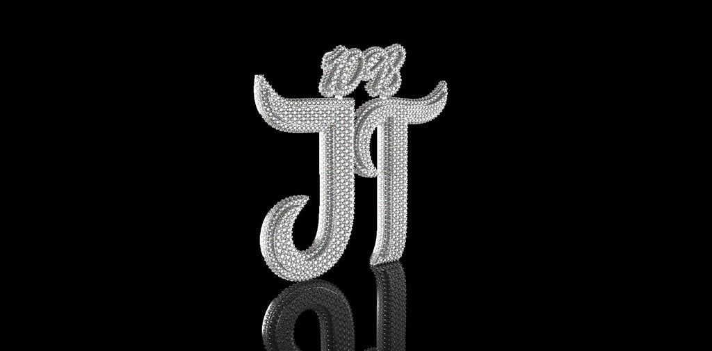 14K WHITE GOLD CUSTOM "1098 JT" STYLE DIAMOND PENDANT