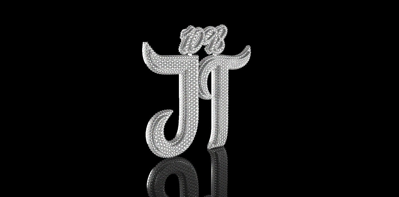 14K WHITE GOLD CUSTOM "1098 JT" STYLE DIAMOND PENDANT