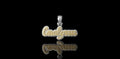 14K 2 TONE YELLOW AND WHITE GOLD DOUBLE LAYER CUSTOM "CAROLYNN" STYLE DIAMOND PENDANT
