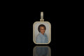 14k yellow gold 3d custom square diamond picture pendant