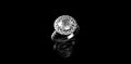 18k white gold round halo diamond engagement ring 5.00cts