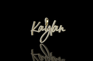 14k yellow gold custom "kaylan" style diamond pendant