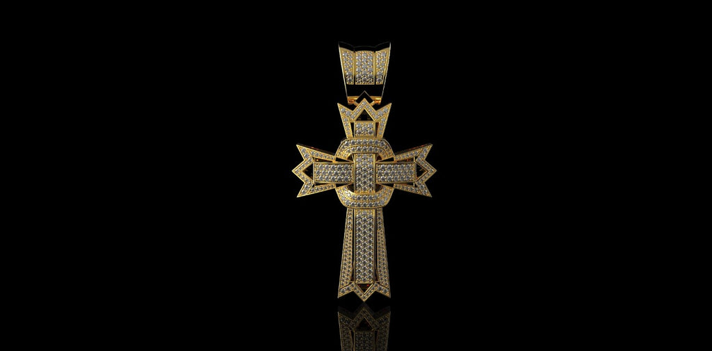Large Diamond Cross Pendant 6.04 CT