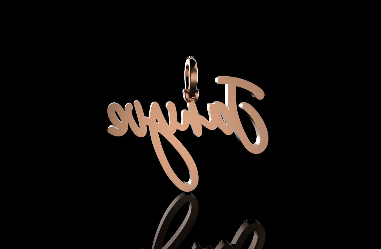 14k rose gold custom "Janyve" style diamond pendant