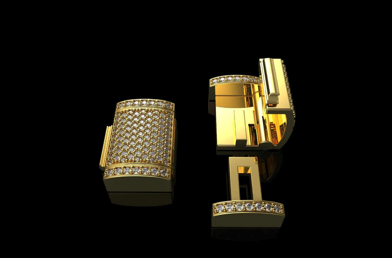 14k yellow gold custom extra small diamond lock flat