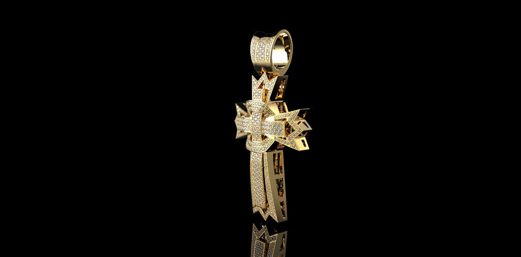 Large Diamond Cross Pendant 6.04 CT