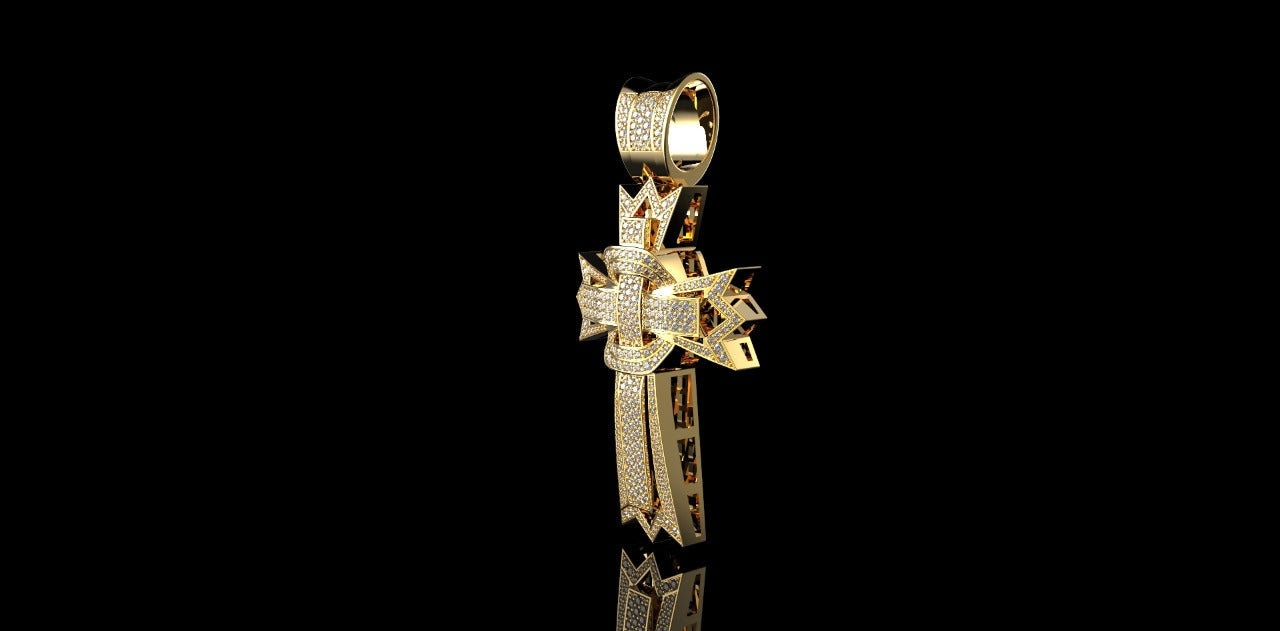 Large Diamond Cross Pendant 6.04 CT