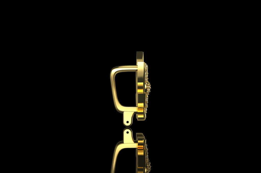14k yellow gold custom 3d "gas wars marijuana" style diamond hook 2