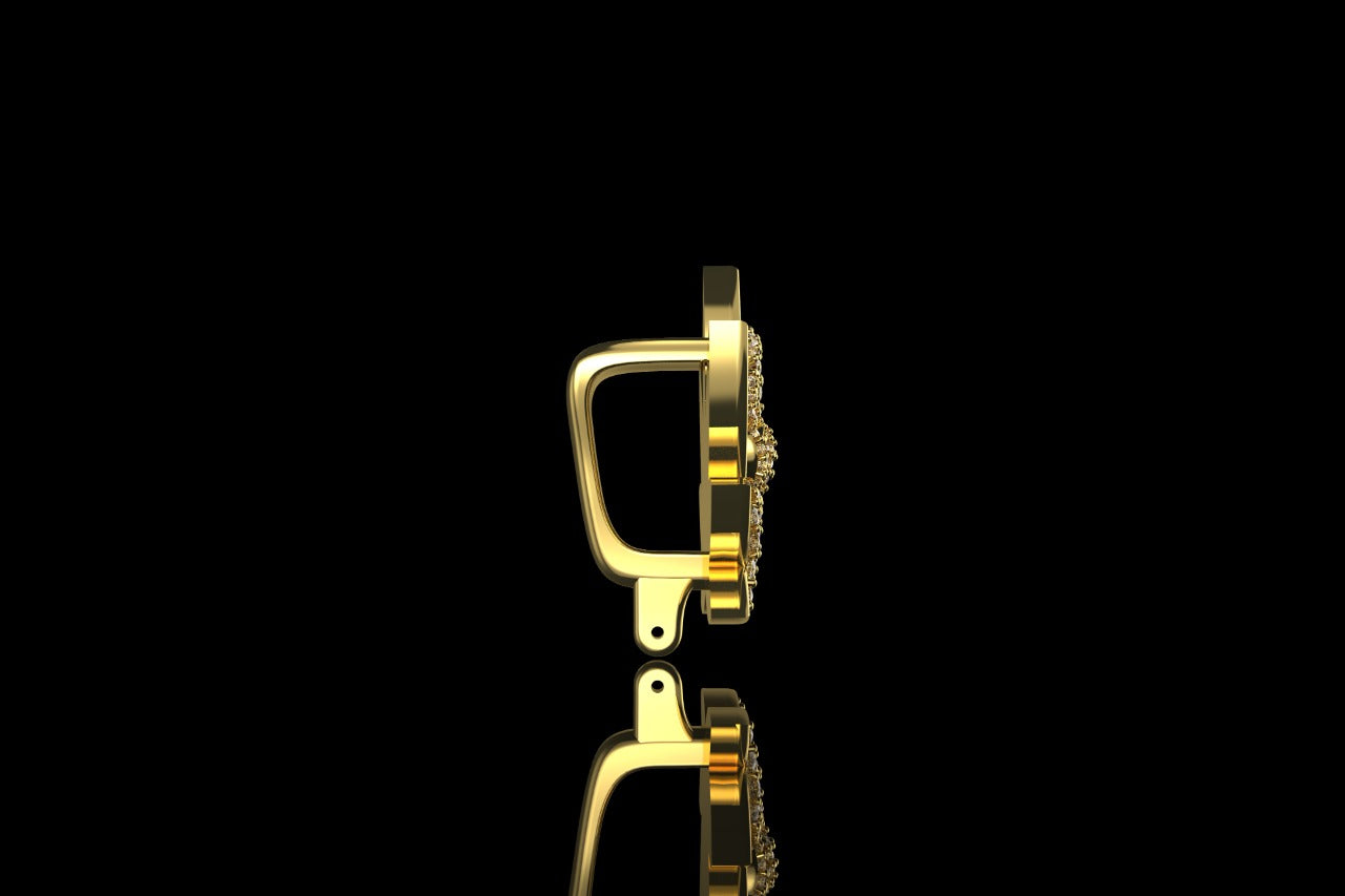 14k yellow gold custom 3d "gas wars marijuana" style diamond hook 2