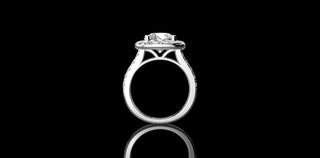 18k white gold cushion halo diamond engagement ring 5.00cts