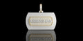 14K 2 TONE YELLOW AND WHITE GOLD "KARKASHIAN" STYLE CUSTOM DIAMOND PENDANT