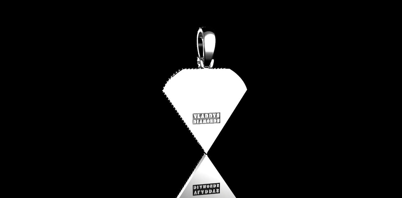 14k white gold diamond shape diamond pendant
