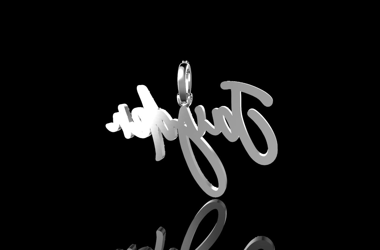 14K WHITE GOLD SINGLE LATER CUSTOM "JAYDEN" STYLE DIAMOND PENDANT