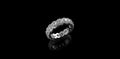 18K WHITE GOLD CUSTOM DIAMOND HALO ETERNITY BAND