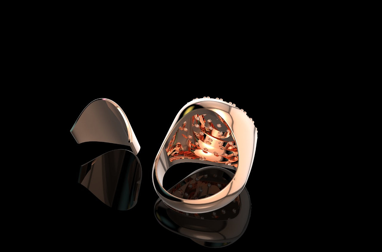 14k rose gold diamond cake ring 2.43cts